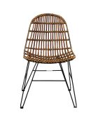 Sedia in rattan marrone/nero - 50x60x84,5 cm