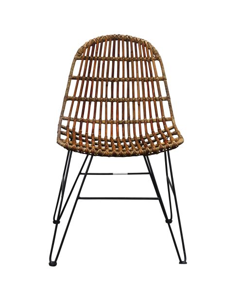 Sedia in rattan marrone/nero - 50x60x84,5 cm