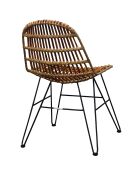 Sedia in rattan marrone/nero - 50x60x84,5 cm