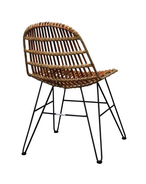 Sedia in rattan marrone/nero - 50x60x84,5 cm