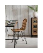 Sedia in rattan marrone/nero - 50x60x84,5 cm