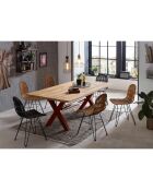 Sedia in rattan marrone/nero - 50x60x84,5 cm