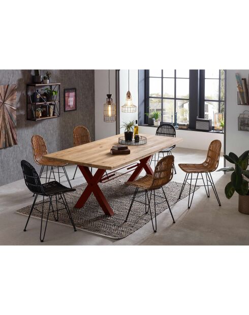 Sedia in rattan marrone/nero - 50x60x84,5 cm