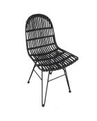 Schwarzer Rattanstuhl - 50x60x84,5 cm