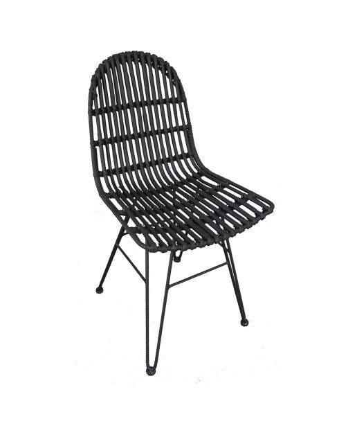 Schwarzer Rattanstuhl - 50x60x84,5 cm