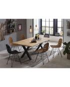 Sedia in rattan marrone/nero - 50x60x84,5 cm