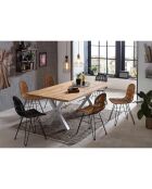 Sedia in rattan marrone/nero - 50x60x84,5 cm