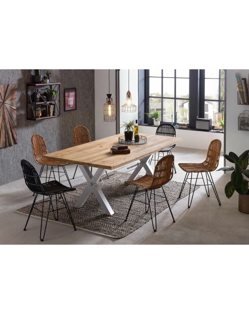 Schwarzer Rattanstuhl - 50x60x84,5 cm