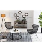 Schwarzer Rattanstuhl - 50x60x84,5 cm