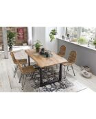 Sedia in rattan marrone/nero - 50x60x84,5 cm