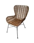 Sedia in rattan marrone/nero - 60x70x88 cm