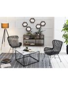 Schwarzer Rattanstuhl - 50x60x84,5 cm