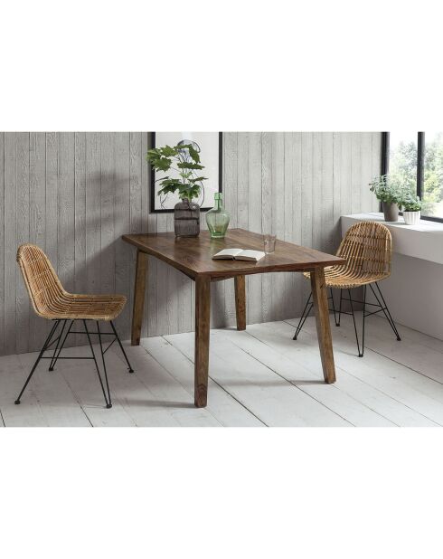 Sedia in rattan marrone/nero - 50x60x84,5 cm