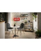 Schwarzer Rattanstuhl - 50x60x84,5 cm