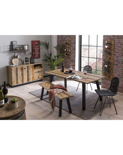 Schwarzer Rattanstuhl - 50x60x84,5 cm