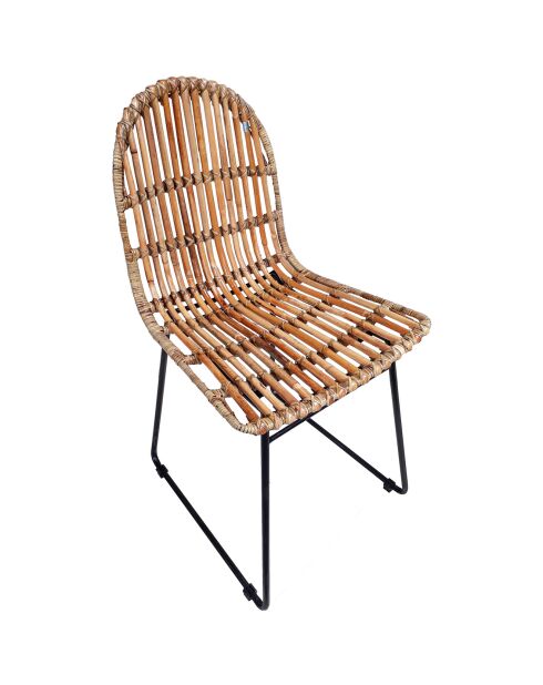 2 Chaises Rattan marron - 50x60x84.5 cm