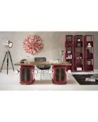 Sedia in rattan marrone/nero - 60x70x88 cm