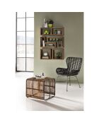 Sedia in rattan marrone/nero - 60x70x88 cm