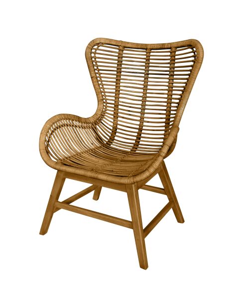 Sillón de ratán marrón - 68x64x95 cm