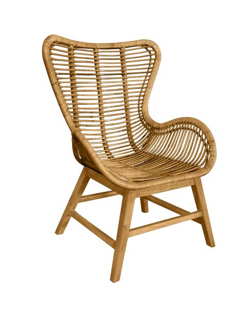 Sillón de ratán marrón - 68x64x95 cm