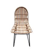 2 Chaises Rattan marron - 50x60x84.5 cm