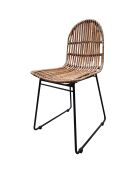 2 Chaises Rattan marron - 50x60x84.5 cm