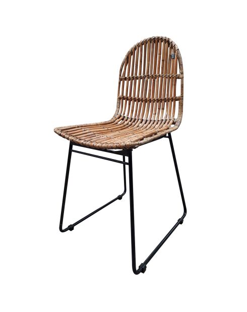 2 Chaises Rattan marron - 50x60x84.5 cm