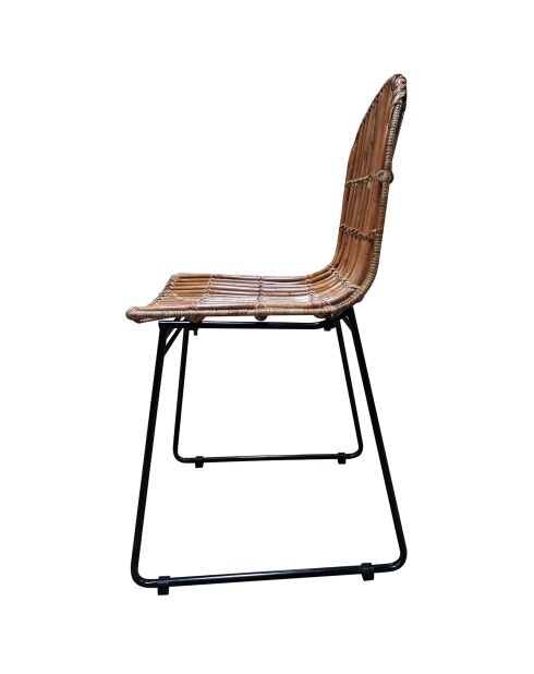 2 Chaises Rattan marron - 50x60x84.5 cm