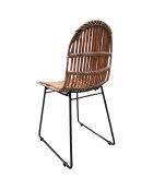 2 Chaises Rattan marron - 50x60x84.5 cm
