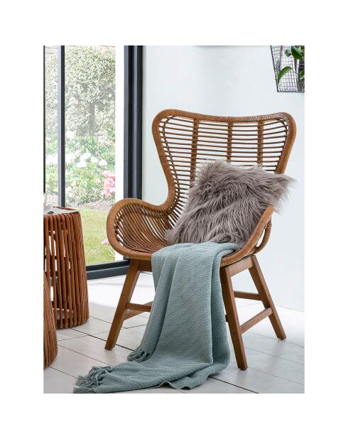 Sillón de ratán marrón - 68x64x95 cm