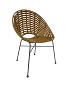 Sillón de ratán marrón/negro - 70x63x88 cm