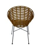 Sillón de ratán marrón/negro - 70x63x88 cm