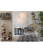 Sillón de ratán marrón/negro - 70x63x88 cm