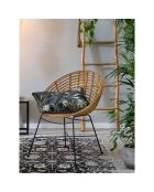 Sillón de ratán marrón/negro - 70x63x88 cm