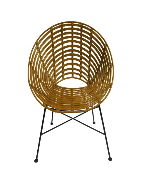 Sillón de ratán marrón/negro - 70x63x88 cm