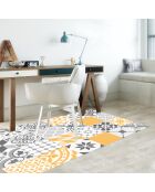 Tapis vinyle Patio jaune/gris - 66x100 cm