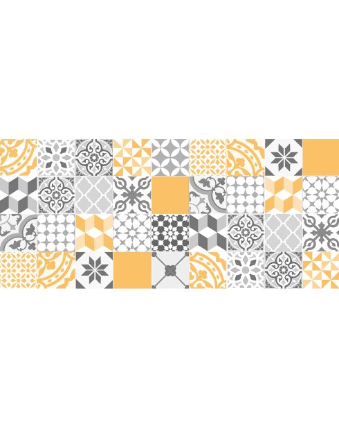 Tapis vinyle Patio jaune/gris - 66x150 cm
