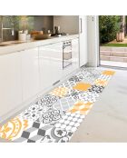 Tapis vinyle Patio jaune/gris - 66x180 cm