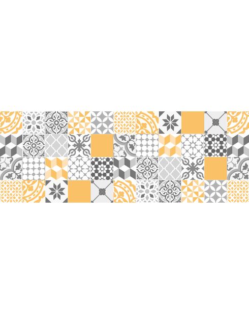 Tapis vinyle Patio jaune/gris - 66x180 cm