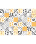Tapis vinyle Patio jaune/gris - 100x133 cm