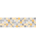Tapis vinyle Patio jaune/gris - 80x300 cm