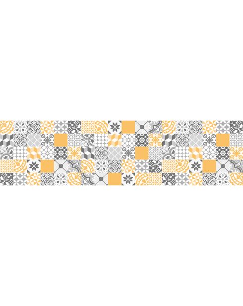 Tapis vinyle Patio jaune/gris - 80x300 cm