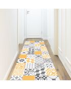 Tapis vinyle Patio jaune/gris - 80x300 cm