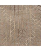 Tête de lit Madera Con Zigzag Dorado marron - 140x200 cm
