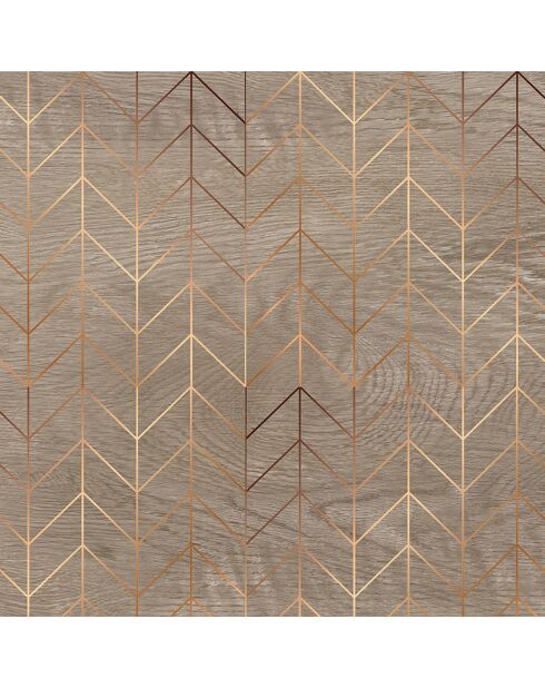 Tête de lit Madera Con Zigzag Dorado marron - 140x200 cm