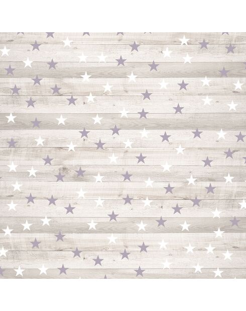 Tête de lit Madera Con Estrellas Blancas Y Púrpuras blanc/violet - 140x200 cm