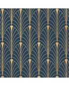 Tête de lit Art-Deco bleu/doré - 170x200 cm