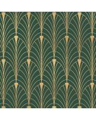 Tête de lit Art-Deco vert/doré - 140x200 cm