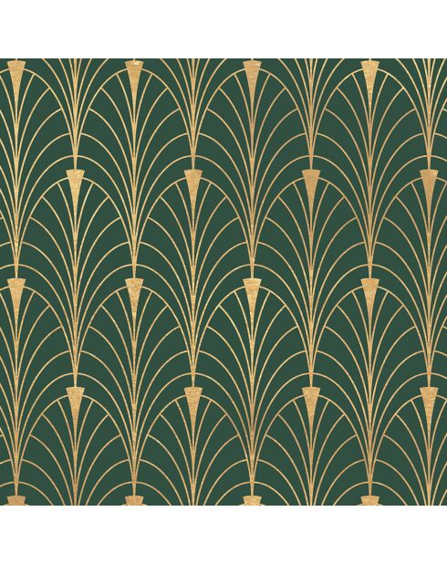 Tête de lit Art-Deco vert/doré - 140x200 cm