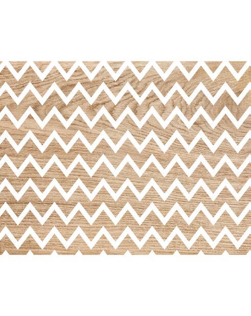 Tête de lit Madera Zigzag blanc/bois - 170x200 cm